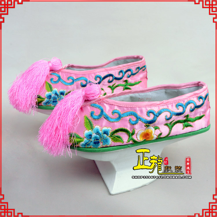 天峻京越剧戏鞋花盆底清朝皇后贵妃宫女花盆底 旗鞋