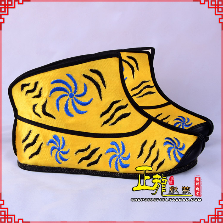 天峻.美猴王靴子虎纹靴金黄快靴 猴鞋